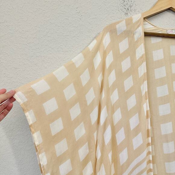 FREE PEOPLE Kenna Kimono Natural Striped Duster Cover Up NWT - Picture 5 of 11